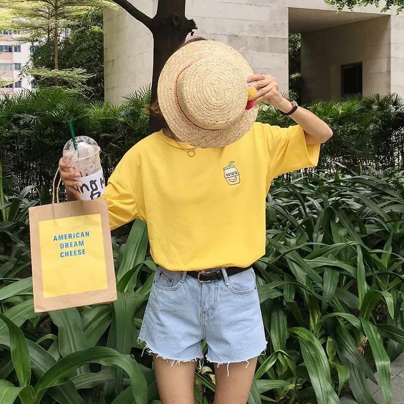 Y2K Grunge Banana Milkshake T-Shirts - Retro 90s Summer Outfits, Baby Tees, and Pastel Goth Styles