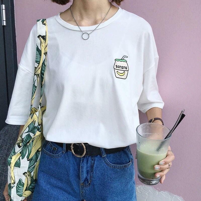 Y2K Grunge Banana Milkshake T-Shirts - Retro 90s Summer Outfits, Baby Tees, and Pastel Goth Styles