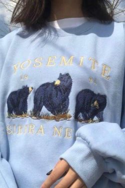 Y2K Grunge Bear Sweater - Retro 90s Fashion, Summer Y2K Outfits, Pastel Goth, Y2K Club