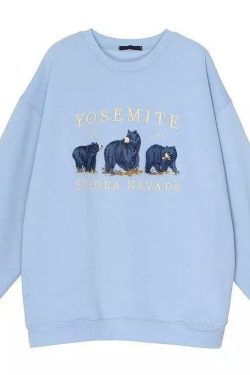 Y2K Grunge Bear Sweater - Retro 90s Fashion, Summer Y2K Outfits, Pastel Goth, Y2K Club