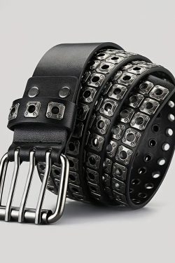 Y2K Grunge Belt with Squares - Perfect for 90s Outfits, Y2K Summer, and Retro Fashion