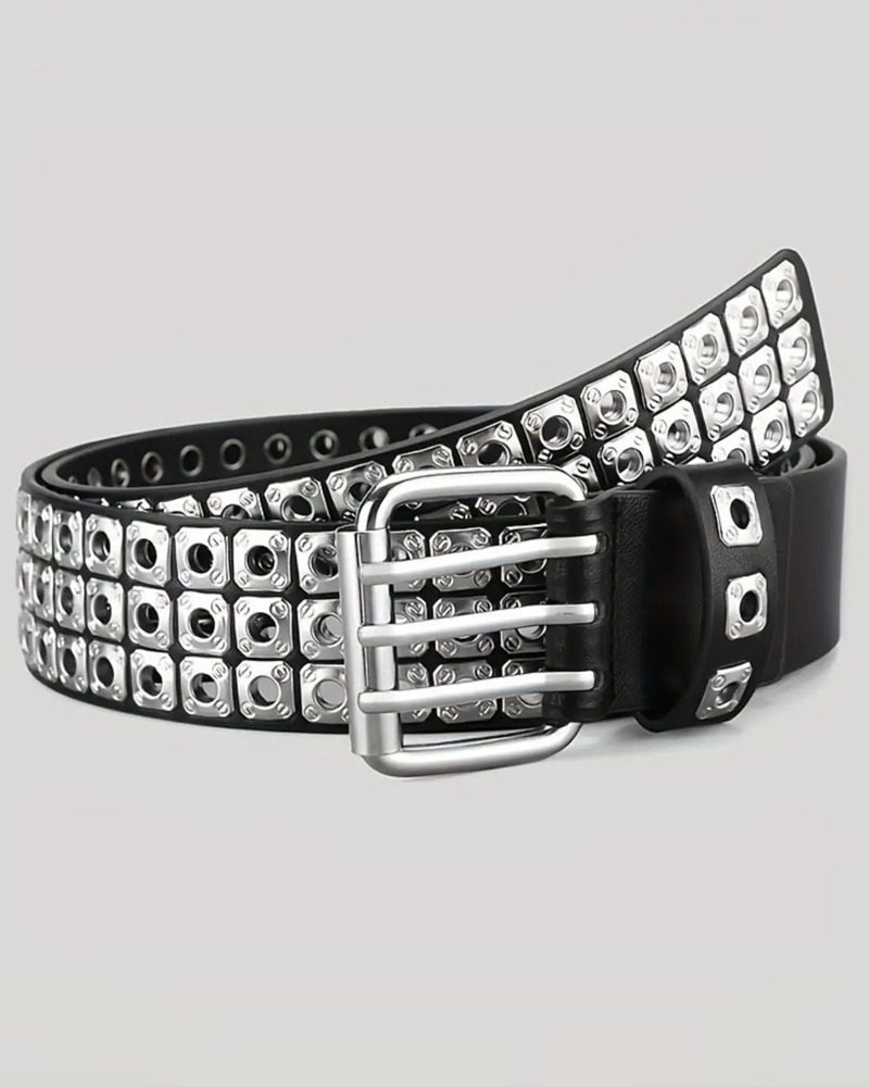 Y2K Grunge Belt with Squares - Perfect for 90s Outfits, Y2K Summer, and Retro Fashion