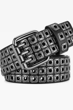 Y2K Grunge Belt with Squares - Perfect for 90s Outfits, Y2K Summer, and Retro Fashion