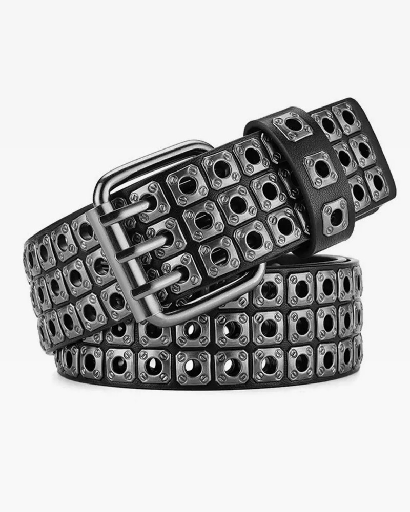 Y2K Grunge Belt with Squares - Perfect for 90s Outfits, Y2K Summer, and Retro Fashion