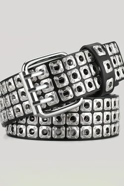 Y2K Grunge Belt with Squares - Perfect for 90s Outfits, Y2K Summer, and Retro Fashion