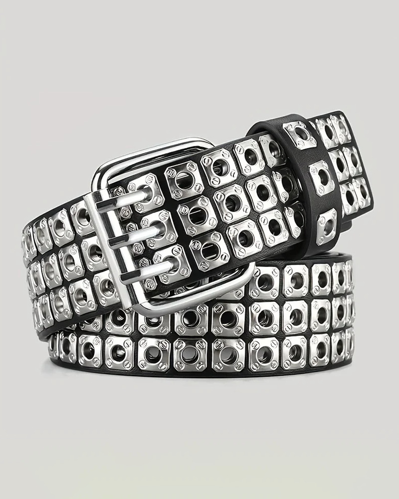 Y2K Grunge Belt with Squares - Perfect for 90s Outfits, Y2K Summer, and Retro Fashion
