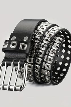 Y2K Grunge Belt with Squares - Perfect for 90s Outfits, Y2K Summer, and Retro Fashion