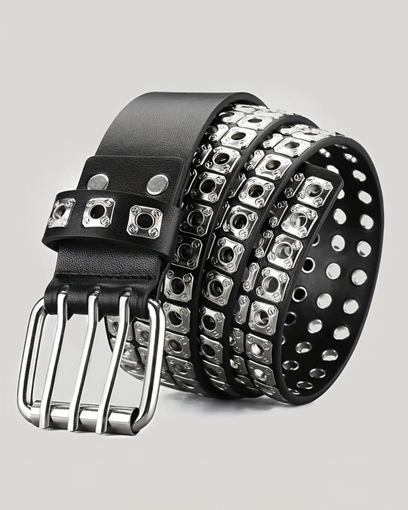 Y2K Grunge Belt with Squares - Perfect for 90s Outfits, Y2K Summer, and Retro Fashion