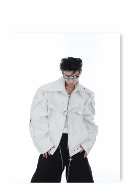 Y2K Grunge Biker Jacket - Retro 90s Fashion, Y2K Summer Outfits, Gothic Y2K Style