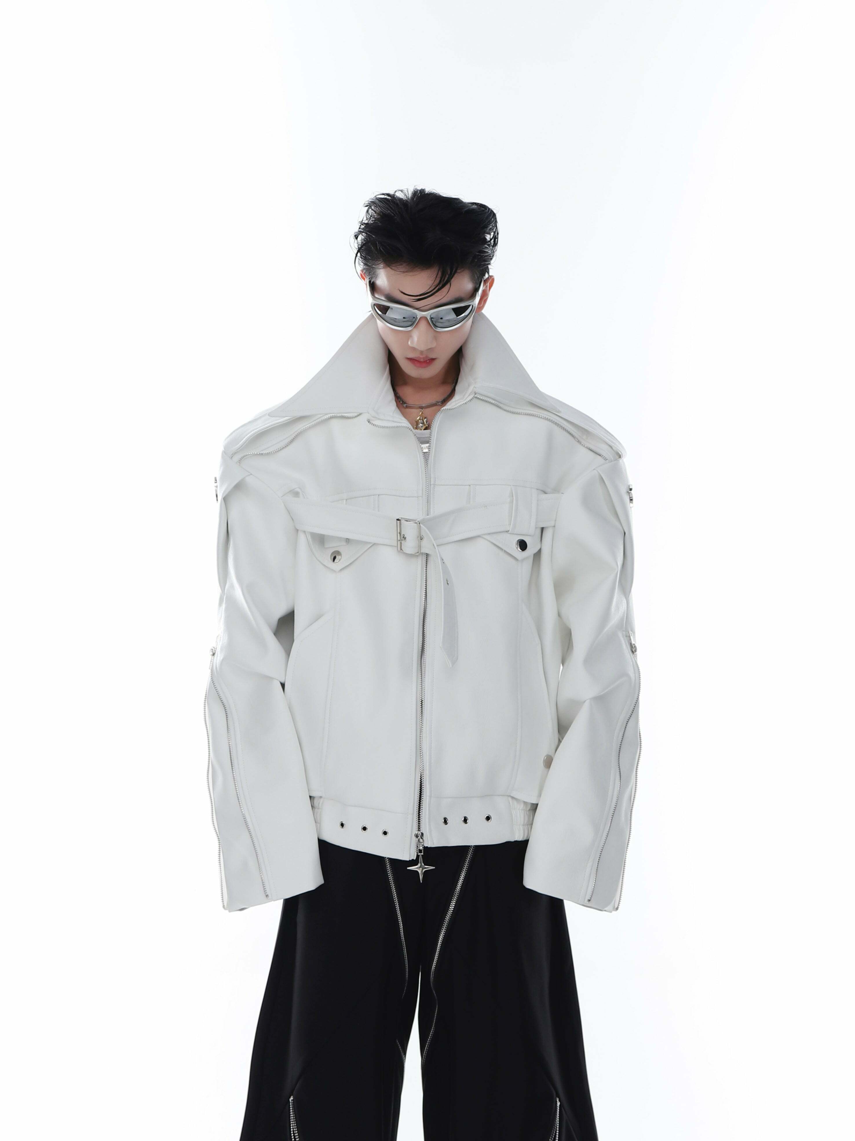 Y2K Grunge Biker Jacket - Retro 90s Fashion, Y2K Summer Outfits, Gothic Y2K Style