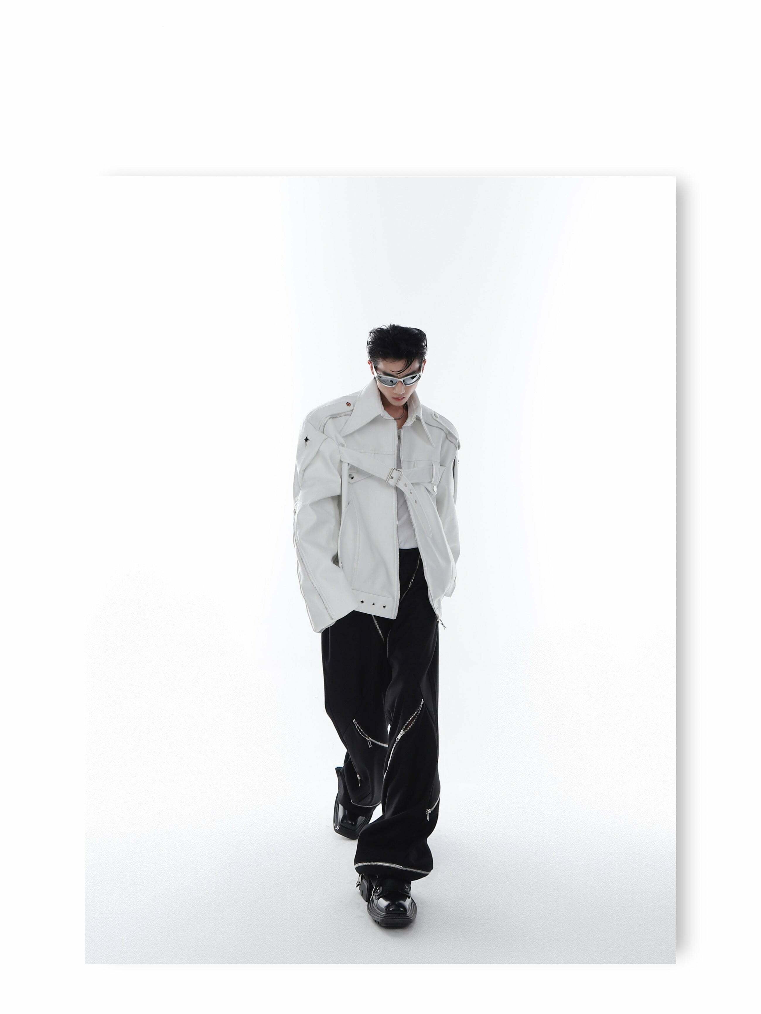 Y2K Grunge Biker Jacket - Retro 90s Fashion, Y2K Summer Outfits, Gothic Y2K Style