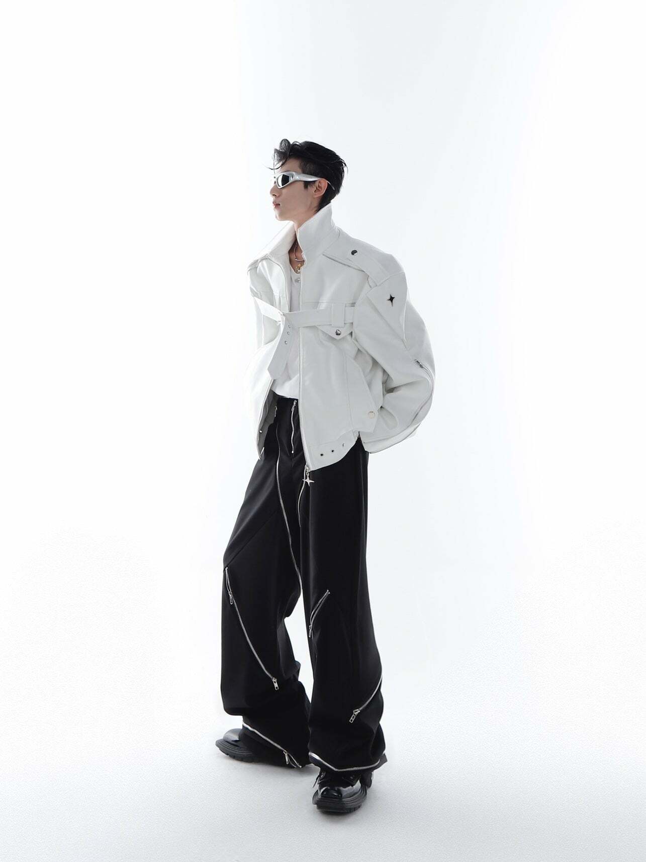 Y2K Grunge Biker Jacket - Retro 90s Fashion, Y2K Summer Outfits, Gothic Y2K Style