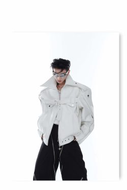 Y2K Grunge Biker Jacket - Retro 90s Fashion, Y2K Summer Outfits, Gothic Y2K Style