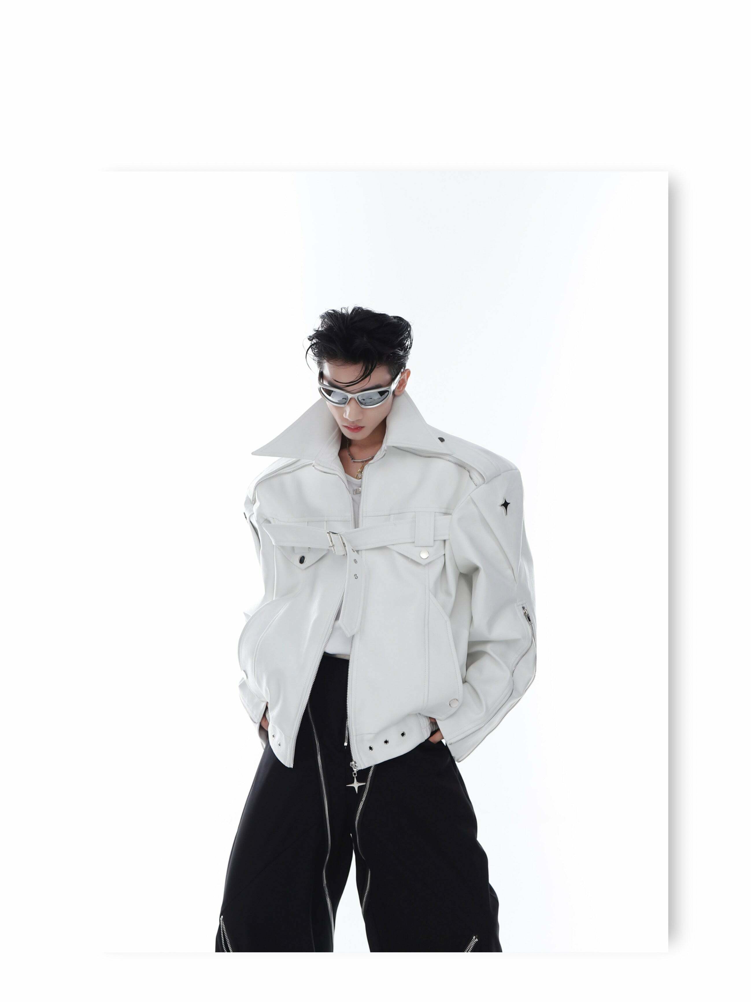 Y2K Grunge Biker Jacket - Retro 90s Fashion, Y2K Summer Outfits, Gothic Y2K Style