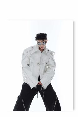 Y2K Grunge Biker Jacket - Retro 90s Fashion, Y2K Summer Outfits, Gothic Y2K Style