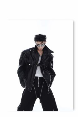 Y2K Grunge Biker Jacket - Retro 90s Fashion, Y2K Summer Outfits, Gothic Y2K Style