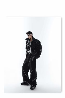 Y2K Grunge Biker Jacket - Retro 90s Fashion, Y2K Summer Outfits, Gothic Y2K Style