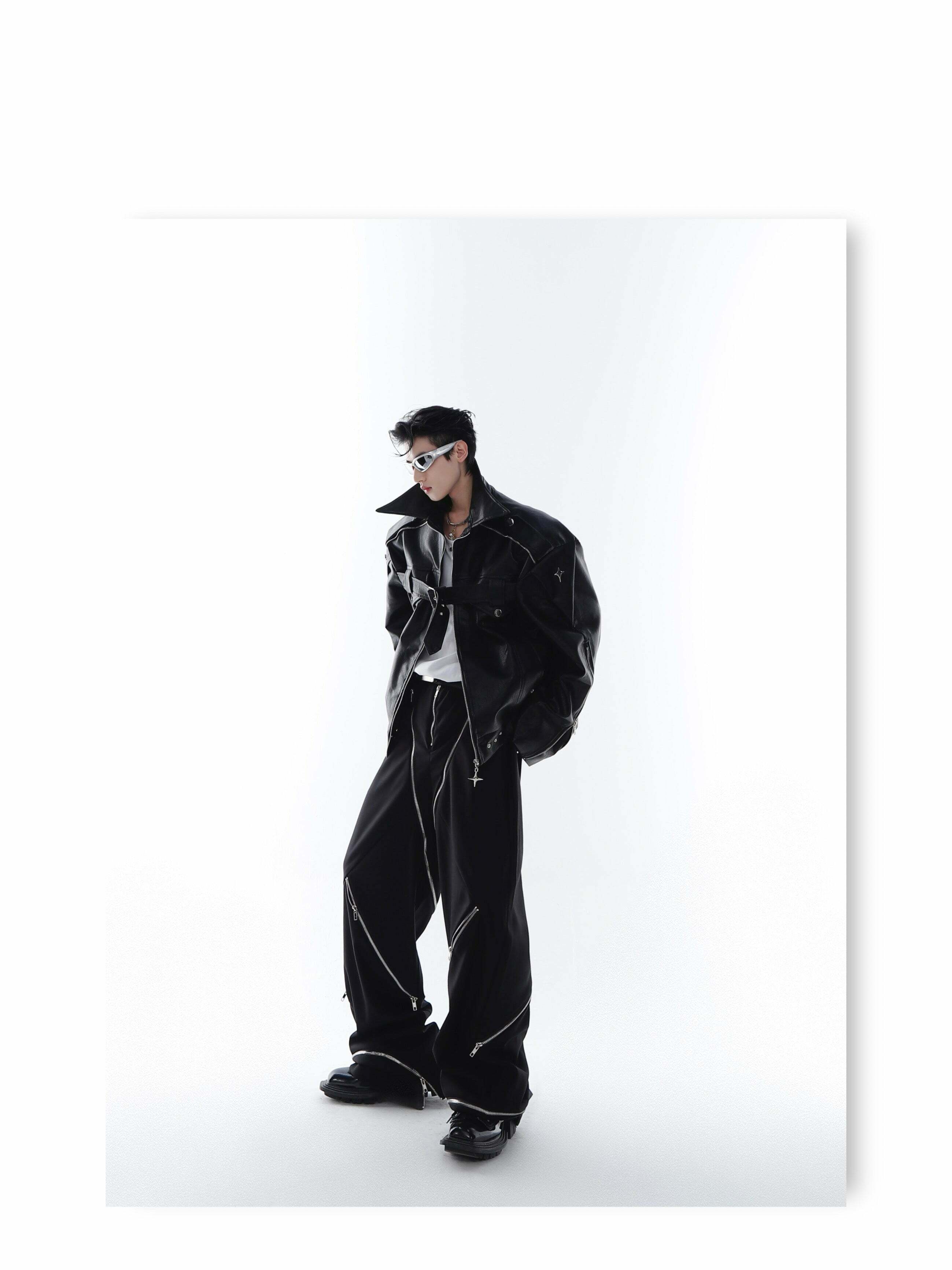 Y2K Grunge Biker Jacket - Retro 90s Fashion, Y2K Summer Outfits, Gothic Y2K Style