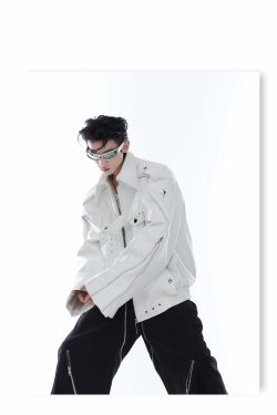 Y2K Grunge Biker Jacket - Retro 90s Fashion, Y2K Summer Outfits, Gothic Y2K Style