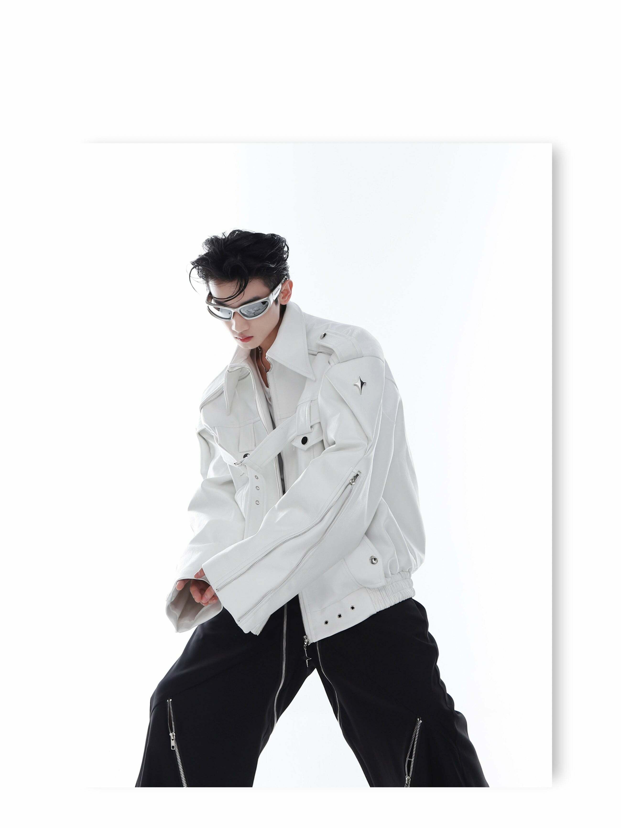 Y2K Grunge Biker Jacket - Retro 90s Fashion, Y2K Summer Outfits, Gothic Y2K Style