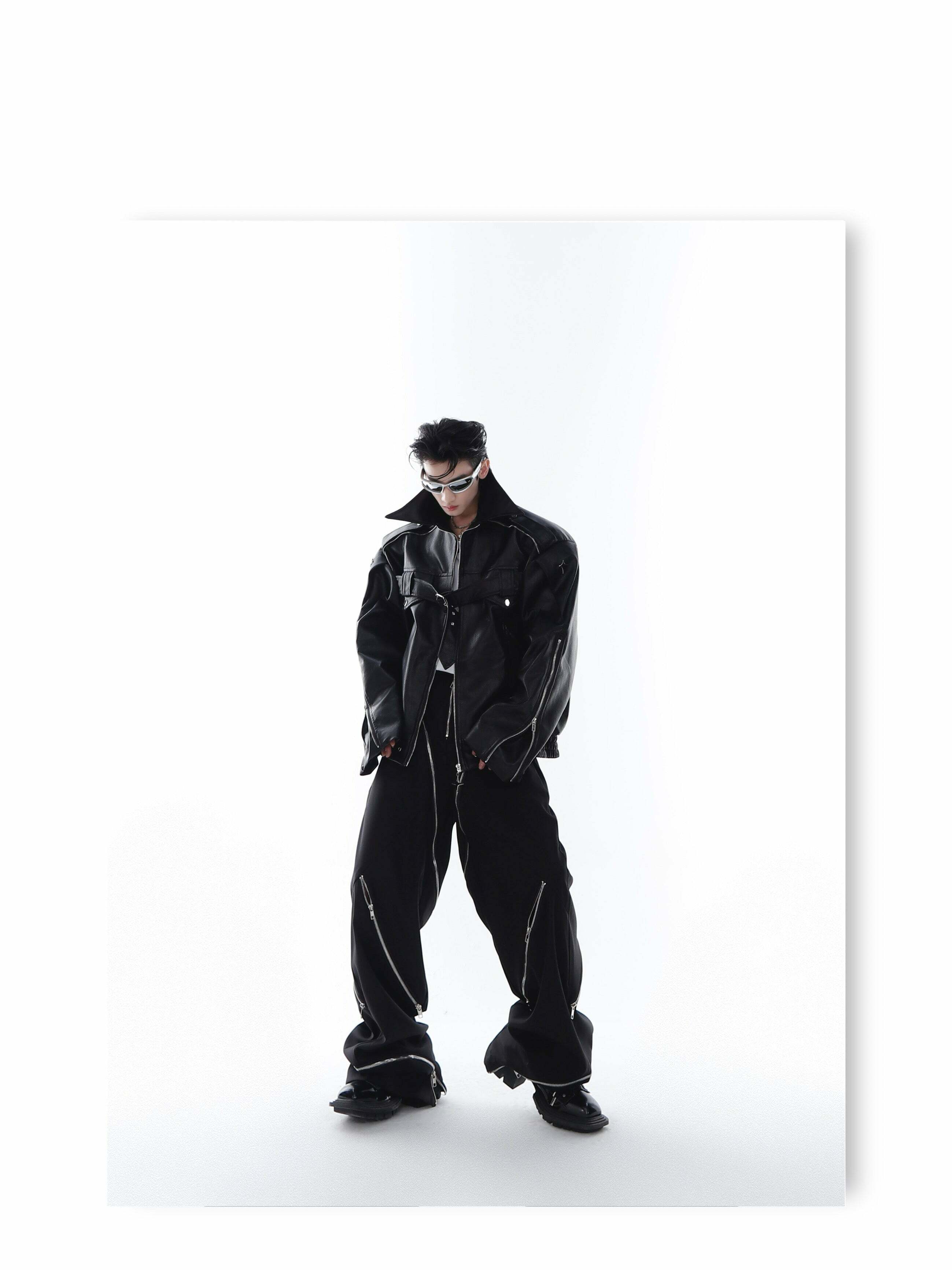 Y2K Grunge Biker Jacket - Retro 90s Fashion, Y2K Summer Outfits, Gothic Y2K Style
