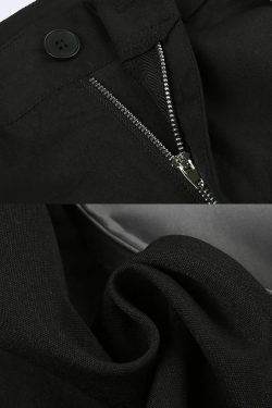 Y2K Grunge Black and Gray Sweatpants - Retro 90s Fashion, Summer Y2K Outfits, Gothic Y2K Style