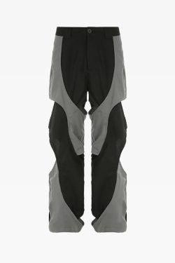 Y2K Grunge Black and Gray Sweatpants - Retro 90s Fashion, Summer Y2K Outfits, Gothic Y2K Style