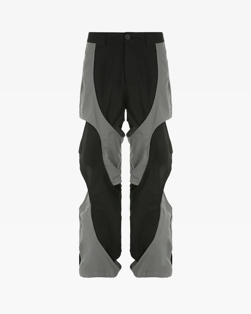 Y2K Grunge Black and Gray Sweatpants - Retro 90s Fashion, Summer Y2K Outfits, Gothic Y2K Style