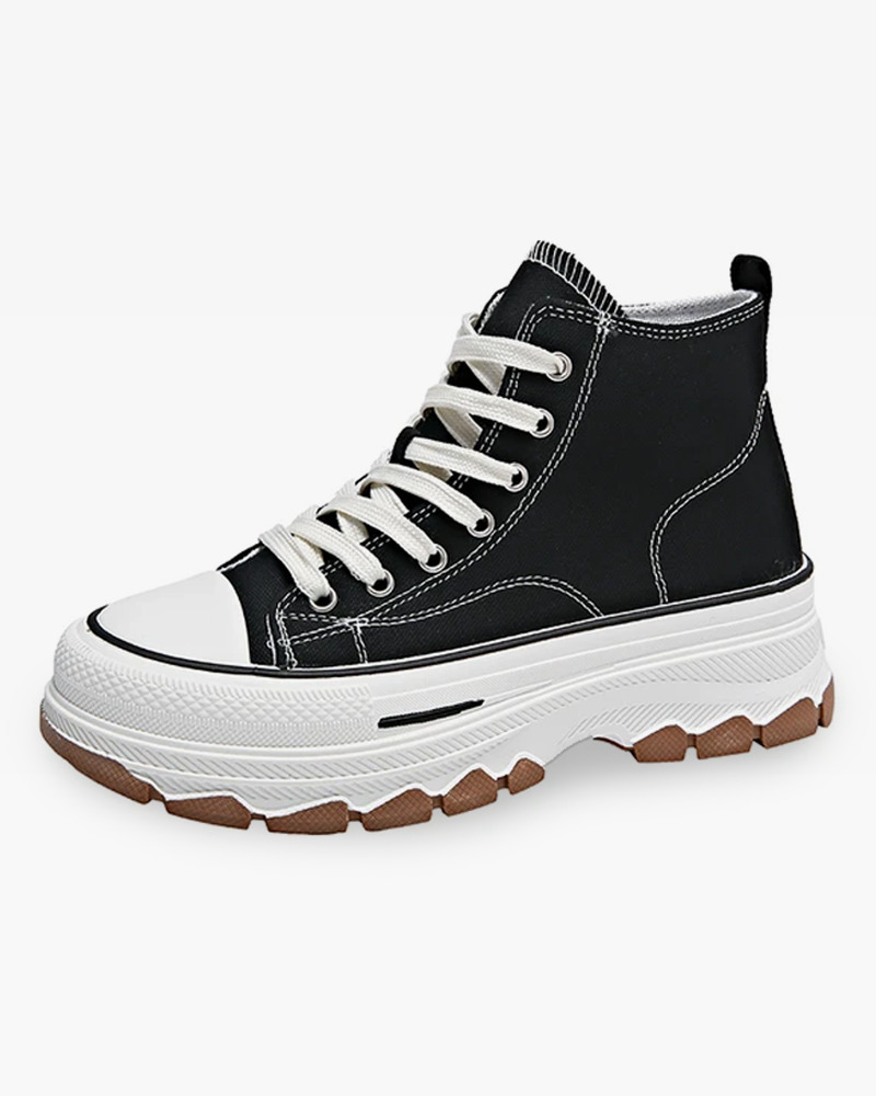 Y2K Grunge Black and White Canvas Shoes - Retro 90s Fashion, Y2K Summer & Party Outfits