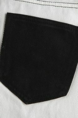 Y2K Grunge Black and White Jeans - 90s Retro Fashion, Summer Y2K Outfits, Gothic Y2K Style