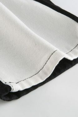 Y2K Grunge Black and White Jeans - 90s Retro Fashion, Summer Y2K Outfits, Gothic Y2K Style