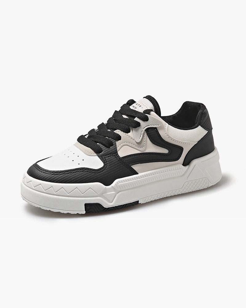 Y2K Grunge Black and White Sneakers - Retro 90s Fashion, Y2K Summer Outfits, Gothic Y2K Style