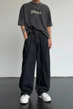 Y2K Grunge Black Baggy Jeans - Retro 90s Hip Hop Fashion, Summer Y2K Outfits