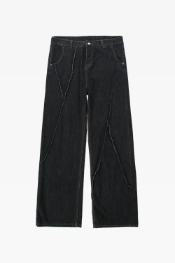 Y2K Grunge Black Baggy Jeans - Retro 90s Hip Hop Fashion, Summer Y2K Outfits