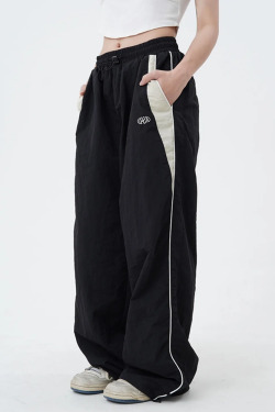 Y2K Grunge Black Baggy Joggers - 90s Retro Style, Summer Y2K Outfits, Gothic Y2K Fashion