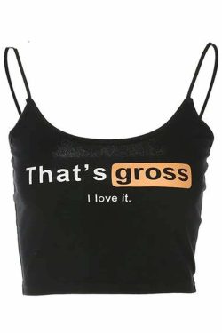 Y2K Grunge Black Cami Crop Top - 90s Fashion, Retro Style, Y2K Summer Outfits, Gothic Y2K