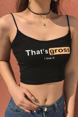 Y2K Grunge Black Cami Crop Top - 90s Fashion, Retro Style, Y2K Summer Outfits, Gothic Y2K