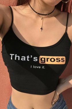 Y2K Grunge Black Cami Crop Top - 90s Fashion, Retro Style, Y2K Summer Outfits, Gothic Y2K
