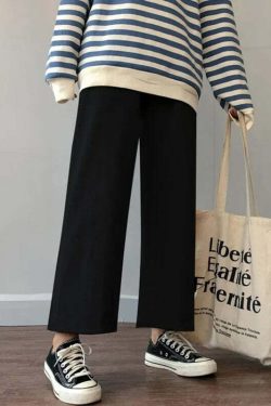 Y2K Grunge Black Casual Pants - 90s Retro Summer Outfit, Y2K Fashion, Gothic Y2K Style