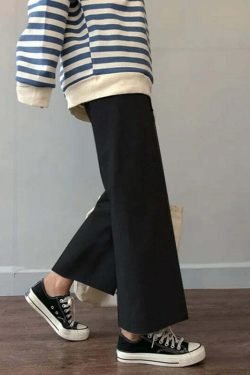 Y2K Grunge Black Casual Pants - 90s Retro Summer Outfit, Y2K Fashion, Gothic Y2K Style