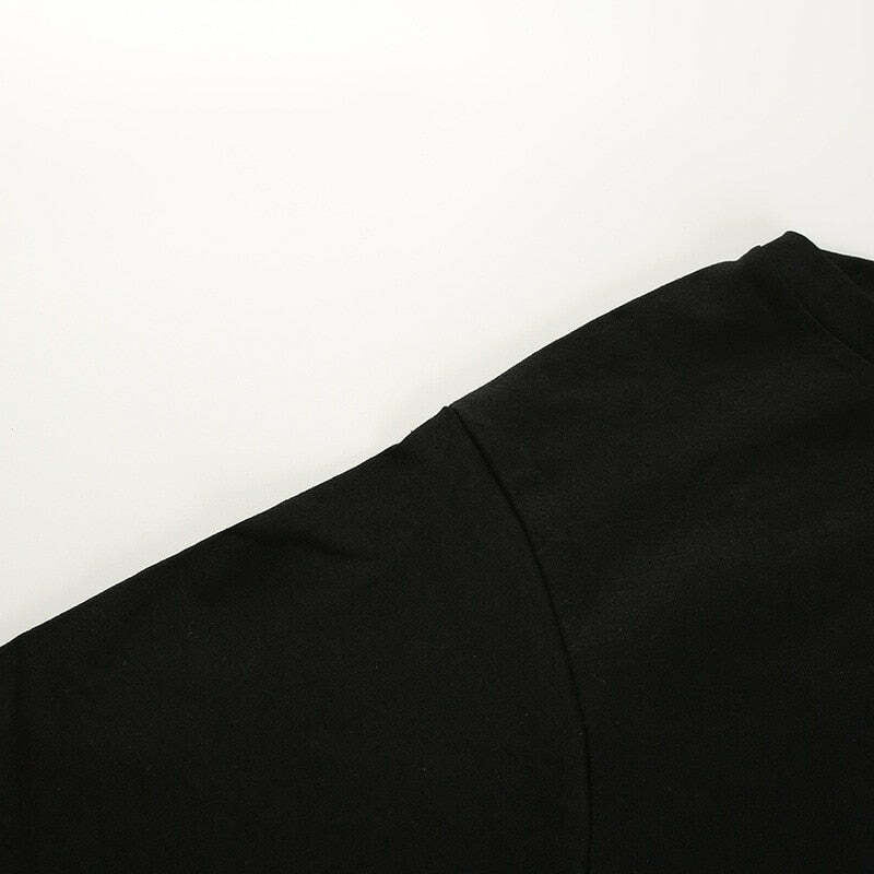 Y2K Grunge Black Crop Top T-Shirt - 90s Fashion, Retro Style, Y2K Summer Outfits, Baby Tees