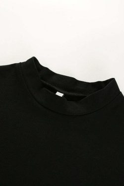 Y2K Grunge Black Crop Top T-Shirt - 90s Fashion, Retro Style, Y2K Summer Outfits, Baby Tees