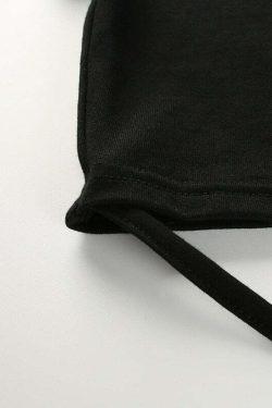 Y2K Grunge Black Crop Top T-Shirt - 90s Fashion, Retro Style, Y2K Summer Outfits, Baby Tees