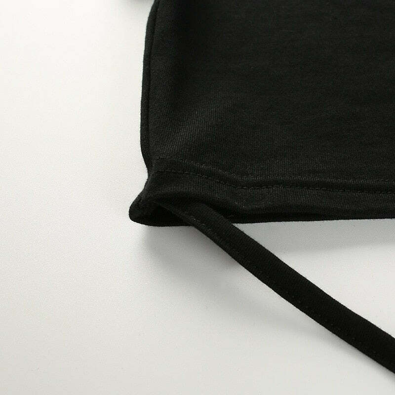 Y2K Grunge Black Crop Top T-Shirt - 90s Fashion, Retro Style, Y2K Summer Outfits, Baby Tees