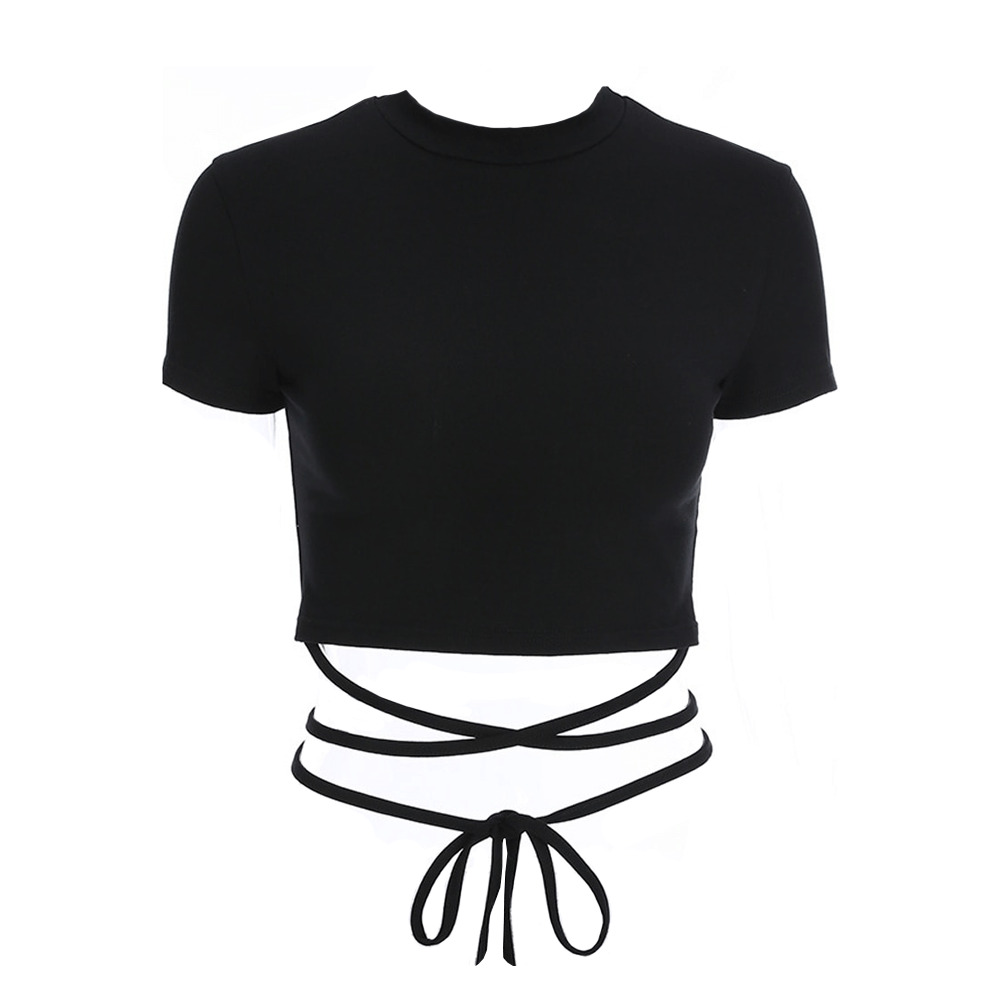 Y2K Grunge Black Crop Top T-Shirt - 90s Fashion, Retro Style, Y2K Summer Outfits, Baby Tees