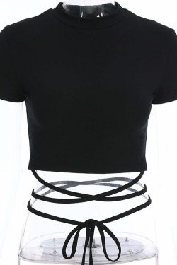 Y2K Grunge Black Crop Top T-Shirt - 90s Fashion, Retro Style, Y2K Summer Outfits, Baby Tees