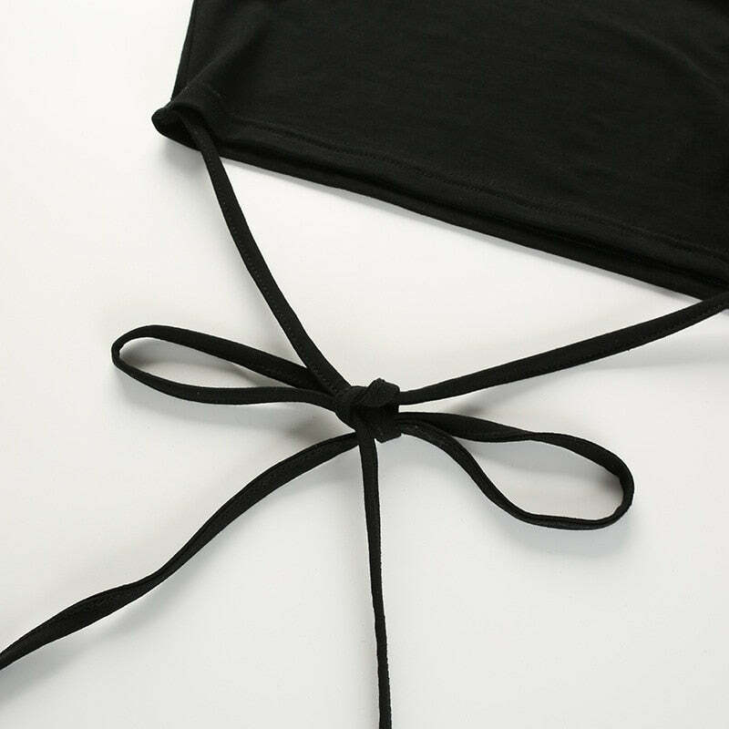 Y2K Grunge Black Crop Top T-Shirt - 90s Fashion, Retro Style, Y2K Summer Outfits, Baby Tees