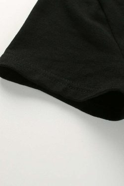 Y2K Grunge Black Crop Top T-Shirt - 90s Fashion, Retro Style, Y2K Summer Outfits, Baby Tees
