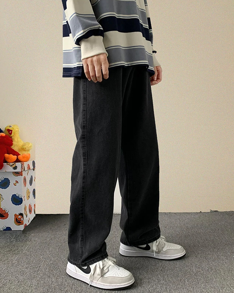 Y2K Grunge Black Loose Fitting Jeans - Retro 90s Fashion, Summer Y2K Outfits, Gothic Y2K Style