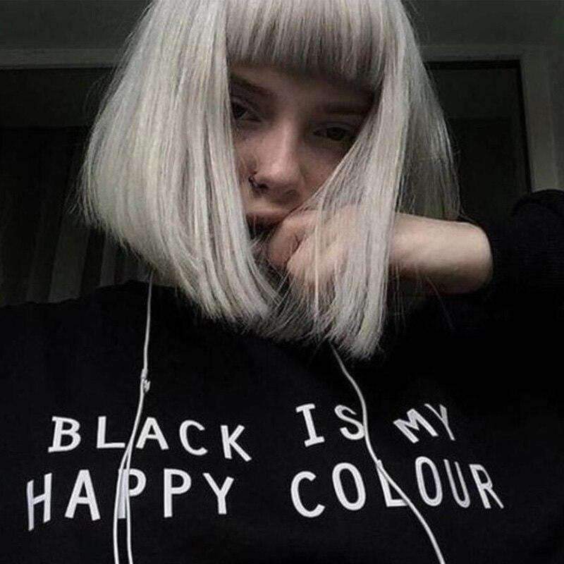 Y2K Grunge Black Sweatshirt - Retro 90s Goth Style, Perfect for Y2K Summer and Party Outfits